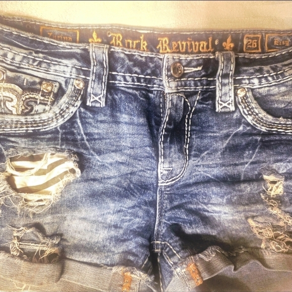 Rock Revival Pants - Rock Revival Distressed Blue Denim Jeans